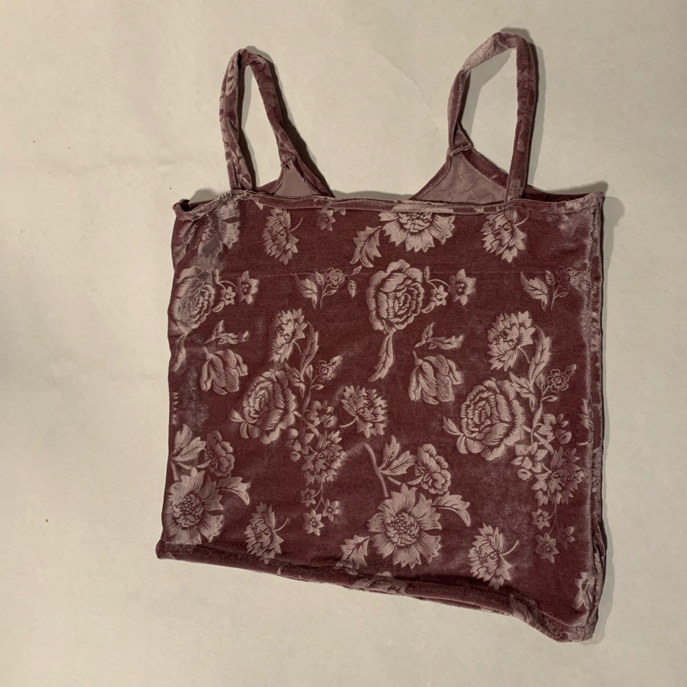 Velvet floral top with a white bow - Picture 3 of 3